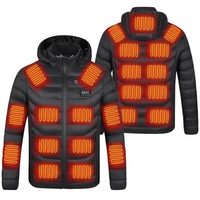 ELECOZY Veste Chauffante Personnalisable USB 23 Zones avec Contrôleur de Température, Blouson Moto Chauffant Électrique 5V pour Homme
