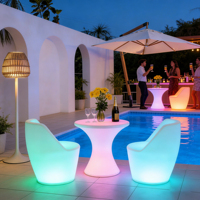 Ensemble canapé-bar led rgb à couleur changeante, portable, pour l'extérieur, meuble de jardin, 1 pièce
