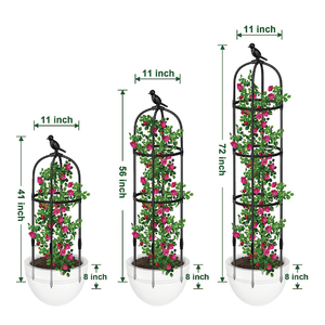 Treillis obélisque de jardin en métal antirouille en plein air Rose Bush plantes grimpantes treillis de fleurs New Age Design pour attrayant - Product Image 3