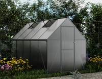 Maison verte de jardin de plain-pied résistante aux UV 280*178*195 avec porte verrouillable à charnière et évent de toit réglable à cinq niveaux et installation rapide