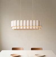 Luminaire suspendu de style japonais Wabi-sabi, design minimaliste nordique, tissu, style vintage français, restaurant, îlot de cuisine, lustre blanc