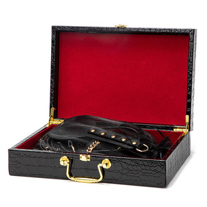 Ensemble de 8 pièces en cuir véritable de haute qualité : menottes, collier, fouet, <span class=keywords><strong>masque</strong></span> pour l'entraînement et la punition des adultes, jouets sexuels - Product Image 5