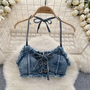 Set di bikini <span class=keywords><strong>da</strong></span> <span class=keywords><strong>donna</strong></span> King Mcgreen Star estivo Sexy Denim con cinturino in Denim gilet e <span class=keywords><strong>pantaloncini</strong></span> a vita bassa costume <span class=keywords><strong>da</strong></span> <span class=keywords><strong>bagno</strong></span> costume <span class=keywords><strong>da</strong></span> <span class=keywords><strong>bagno</strong></span> costumi <span class=keywords><strong>da</strong></span> <span class=keywords><strong>bagno</strong></span> - Product Image 5