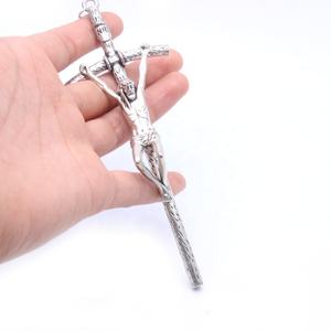 纪念十字架耶稣图标仿古镀银锌合金金属 - Product Image 2