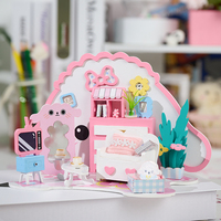 IIECREATE Fashion Soft Little Bu Wholesale Light High Quality 3D DIY Eco-friendly 1:24 Scale Wooden Doll House