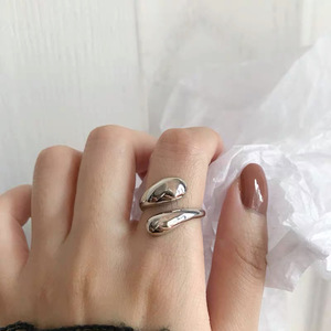 Teardrop Shaped <b>Open</b> <b>Ring</b> S925 Sterling Silver Women's Everyday Wear Jewelry - Product Image 1