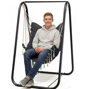 Fauteuil <span class=keywords><strong>suspendu</strong></span> de jardin moderne en acier et tissu <span class=keywords><strong>pour</strong></span> l'extérieur, la chambre, le salon, la cour, mobilier métallique 2 places - Product Image 1