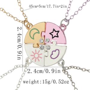 Wholesale Fashion Hot Selling BFF <strong>Necklace</strong> Sun Moon Star Clouds Puzzle Pendant <strong>Necklace</strong> <strong>for</strong> Sisters <strong>Best</strong> <strong>Friends</strong> Jewelry - Product Image 4