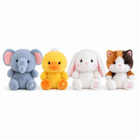 Lot de jouets en peluche mignons en gros : Éléphant, Canard, Lapin, Chat – Super doux, à poils longs, en coton PP, anti-stress, pour anniversaire
