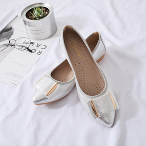 Sh10909a Women Dancing <strong>Flats</strong> Pointed Toe Shoes Breathable Black Gold <strong>Silver</strong> Plus Size 45 Shoes - Product Image 3