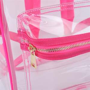 Keyかもしれホットセール学校に戻るパーソナライズされたChenilleレターパッチ学生ブックバッグ透明防水PVC子供用クリアバックパック - Product Image 5