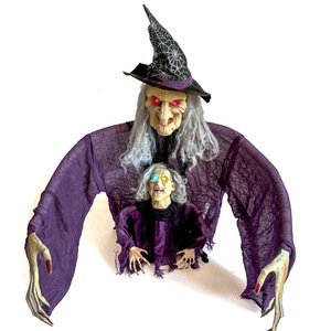 Strega in viola che tiene un piccolo paletto della strega inserito nel cortile del Festival fantasma atmosfera terrificante decorazione bagliore di <span class=keywords><strong>Halloween</strong></span> - Product Image 5