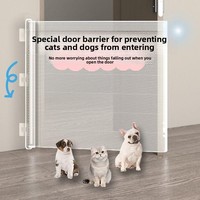 Barrière de sécurité rétractable pour bébé avec fermeture auto-agrippante, sans perçage, anti-évasion pour animaux domestiques (chiens, chats), en maille, pour nourrissons, enfants et tout-petits