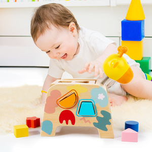 Montessori <span class=keywords><strong>Girafe</strong></span> <span class=keywords><strong>en</strong></span> bois pour enfants Formes géométriques Tri Secouant la tête Jeu Éducatif Cognition Apprentissage Jouets pour enfants - Product Image 2