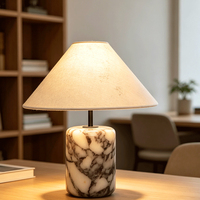 Abat-jour en tissu Soda, lampe LED chaude en marbre, lampe de table, éclairage intérieur