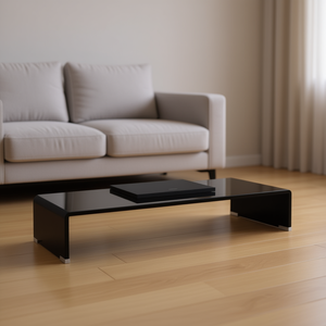 Support d'écran en verre noir, 31,5 pouces x 11,8 pouces x 5,1 pouces, support élégant pour écran d'ordinateur - Product Image 2