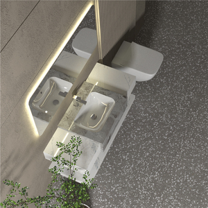 เคาน์เตอร์เซรามิกสีขาวที่กำหนดเองอ่างห้องน้ำร่วมสมัยที่หรูหราสำหรับโรงแรมดีไซน์ทันสมัย - Product Image 6