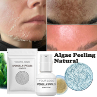Éponge exfoliante naturelle aux algues et herbes pour la resurfaçage de la peau, élimination des taches d'acné, de pigmentation, des taches brunes et des vergetures