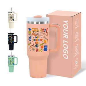 <span class=keywords><strong>Taza</strong></span> de acero inoxidable con aislamiento de doble pared con recubrimiento en polvo de 40oz, vaso para profesores con mango, los mejores regalos para profesores - Product Image 1