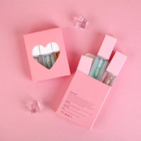 Ensemble de gloss à lèvres en marque privée, tube carré, huile à lèvres changeante de couleur, ensemble de 3 huiles repulpantes pour les lèvres