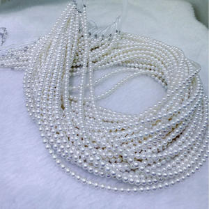 Perles d'eau douce rondes Zhuji de 4-5 mm, presque parfaites, avec une forte luminosité, couleur blanche, accessoires de bricolage, semi-finis, vente en gros - Product Image 4