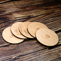 Fabrication de sous-verres vierges ronds en bois de bambou 4x4 personnalisés gravure au laser logo personnalisé