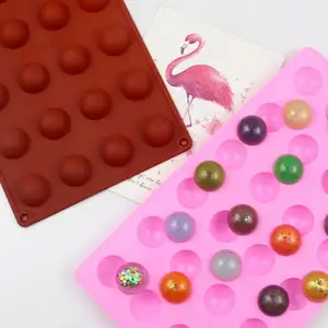 154 factory free sample 24 hole ball shape silicon resin mold, silicon chocolate moulds, silicone ice cube tray