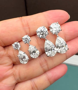 Pendientes Colgantes de Plata con Forma de Ancla y Corte Pera de 6 Quilates, Lujosos y Modernos, para Bodas y Fiestas, con Diamantes de Moissanita, Regalo de Recuerdo Cristiano - Product Image 2