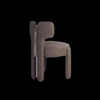 Tabouret de dressing en microfibre à gommage léger italien Tabouret de maquillage de salon design simple moderne Petit dossier Chaise de chambre à coucher