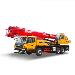 SANY ใช้ STC250 25 ตันไฮดรอลิกรถบรรทุกติดเครนยกสูง 42m รถบรรทุกติดเครนเคลื่อนที่