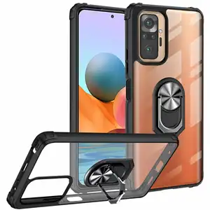 Magnetische Ring Standaard Mobiele Telefoon Back Cover Voor Xiaomi Redmi Note 10 Pro/Note 10 4G Tpu Case Voor Iphone 15Promax