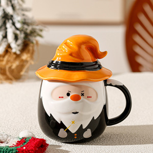 Taza de Agua con Diseño Atractivo, con Asa y Tapa, Taza de Cerámica Creativa de Alta Calidad para Navidad - Product Image 5