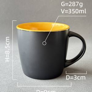 Taza <span class=keywords><strong>de</strong></span> Cerámica <span class=keywords><strong>de</strong></span> 11 oz con Interior <span class=keywords><strong>de</strong></span> Color, Superficie Mate, para Café, Leche, Té, Tazas Negras Mate, Personalizable al por Mayor - Product Image 4