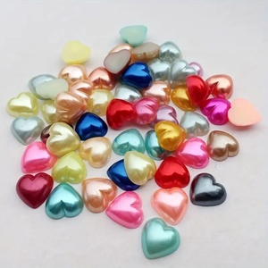 Perles demi-cercle colorées en forme de cœur Oleeya, très vendues, de 4 mm à 12 mm, pour artisanat DIY, embellissements en perles 3D en forme de cœur - Product Image 3