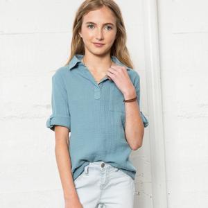 Camisa Hawaiana Informal Personalizada OEM de Nuevo Diseño 2017 para Niñas de Edad Media - Product Image 1
