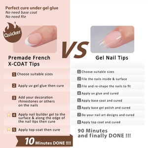 XCOATTIPS Uñas Postizas Ultra Cortas Almendradas de Gel Suave X-Coat, Uñas Postizas Gruesas de Presión al por Mayor, Uñas Francesas Postizas de Presión - Product Image 5
