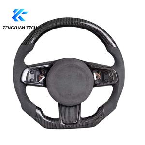 Volant en fibre de carbone et Alcantara avec LED pour <span class=keywords><strong>Jaguar</strong></span> XF XE XJ X250 X260 F-Pace <span class=keywords><strong>Type</strong></span> F-<span class=keywords><strong>type</strong></span> F-pace <span class=keywords><strong>E</strong></span>-Pace, amélioration en bois, 2012 - Product Image 1