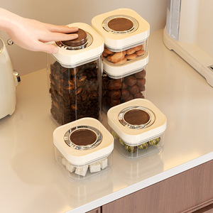 Airtight Press Type Storage Jar Food Grade Cylinder Lid Plastic Snack Grain Flour Container Household Kitchen Use - Product Image 4