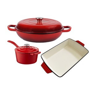 Casserole <span class=keywords><strong>en</strong></span> <span class=keywords><strong>fonte</strong></span> émaillée certifiée LFGB, antiadhésive, écologique, à distribution uniforme de la chaleur, vente chaude transfrontalière, ustensiles de cuisine - Product Image 6