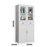 Armoire de classement en métal à deux tiroirs avec serrure à clé pour bureau, école, cuisine