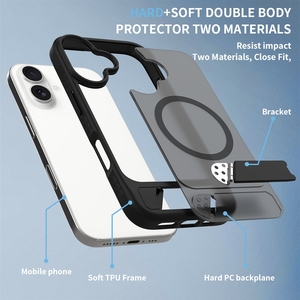 Étui de téléphone magnétique pour <span class=keywords><strong>iPhone</strong></span> 15 Pro Nax <span class=keywords><strong>iPhone</strong></span> 14 Pro <span class=keywords><strong>iPhone</strong></span> 13 Pro Housse de protection antichoc 2 en 1 Noir - Product Image 3