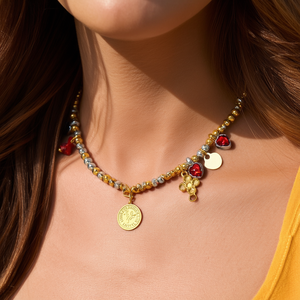 Collier Cœur Perlé Tendance en Acier Inoxydable 316L Plaqué Or PVD, Pendentif Charme Durable et Résistant, Idéal Cadeau - Product Image 3