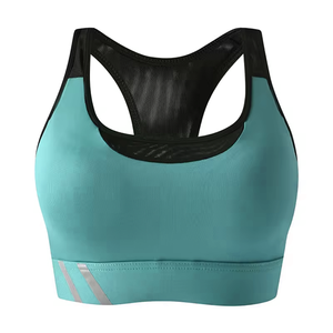 Soutien-gorge de sport sans fil pour femme, haute qualité, maintien élevé, antichoc, pour gym et yoga, bretelles croisées, fermeture dorsale, respirant, logo personnalisé - Product Image 3