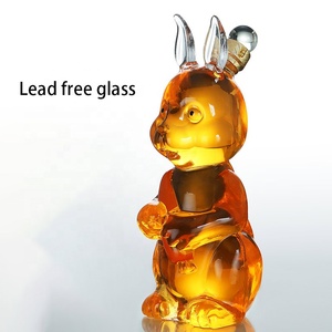 Bouteille de liqueur en verre en forme de lapin de 1 L personnalisée, bouteille de <span class=keywords><strong>vodka</strong></span>, whisky, carafe à vin avec bouchon en verre - Product Image 2