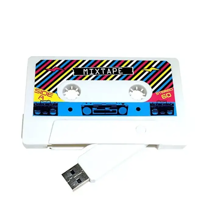 Promotional Giveaways Custom Logo Cassette Tape Usb Flash Drive With Sticker Creative Usb Stick 4gb 8gb 2GB Cle USB Memory