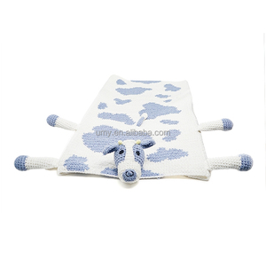 Nouvelle conception, adorable couverture pour bébé en crochet faite à la main, textile de maison pour tout-petits, forme de <span class=keywords><strong>vache</strong></span> mignonne, tricotée - Product Image 3