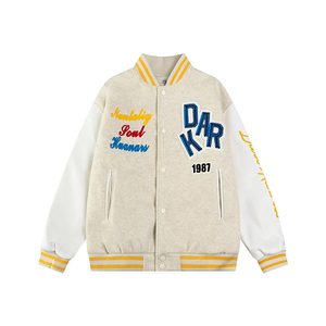 Chaqueta de Béisbol Larga con Bordado Vintage, Estilo Invernal para Hombre y Mujer, Diseño Holgado y Moderno, Chaqueta para Parejas - Product Image 5