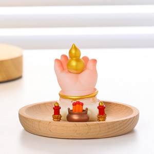 Figurine en résine Bouddha Mignon avec Citron, Décoration de Bureau Feng Shui, Cadeau du Nouvel An Chinois, Pièce Unique - Product Image 1