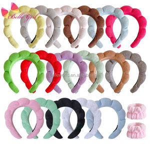 BELLEWORLD – bandeaux de maquillage pour coiffure, serviette en flanelle élégante, torsadé, nuage, éponge, bandeau, vente en gros - Product Image 1