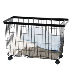 Factory Direct Slim Steel Rolling Laundry Storage <b>Basket</b> Ring Handles Custom Home Kitchen Food Tableware Bathroom Beverage - Product Image 1